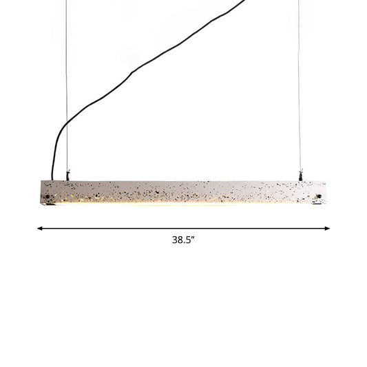 Terrazzo Bar Shaped Pendant Light Minimalist Dining Room Ceiling Suspension Lamp in Grey Clearhalo 'Ceiling Lights' 'Industrial Pendants' 'Industrial' 'Middle Century Pendants' 'Pendant Lights' 'Pendants' 'Tiffany' Lighting' 1983573