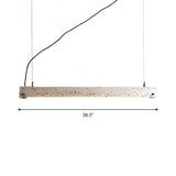 Terrazzo Bar Shaped Pendant Light Minimalist Dining Room Ceiling Suspension Lamp in Grey Clearhalo 'Ceiling Lights' 'Industrial Pendants' 'Industrial' 'Middle Century Pendants' 'Pendant Lights' 'Pendants' 'Tiffany' Lighting' 1983573