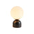 Simple Ball Night Stand Light Milky Glass 1 Head Bedside Table Lamp with Black/White/Green Marble Pedestal Black Clearhalo 'Lamps' 'Table Lamps' Lighting' 1983586