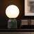Ball Cream Glass Small Night Lamp Designer 1-Light Green/White/Black Table Light with Dome Marble Base Green Clearhalo 'Lamps' 'Table Lamps' Lighting' 1983587