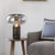 9.5"/15" W Single Living Room Night Light Postmodern Black Marble Table Lamp with Ellipse Grey/Amber Glass Shade Grey Clearhalo 'Lamps' 'Table Lamps' Lighting' 1983622