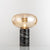 9"/12.5" Wide Cylinder Table Light Designer Marble 1 Head Black Night Lamp with Oval Grey/Amber Glass Shade Amber Clearhalo 'Lamps' 'Table Lamps' Lighting' 1983624