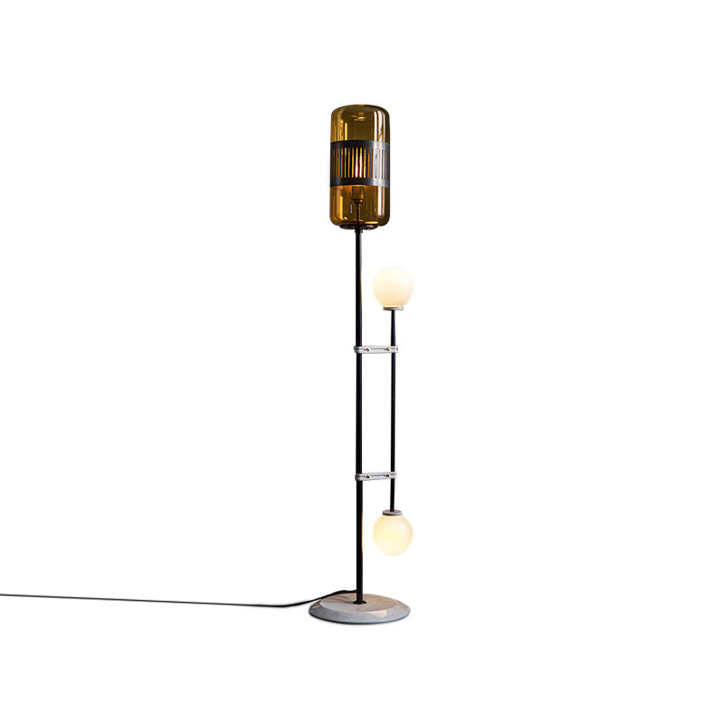 Linear/Capsule/Arch Floor Light Designer Metal Single-Bulb Living Room Standing Lamp in Black Black G Clearhalo 'Floor Lamps' 'Lamps' Lighting' 1983643