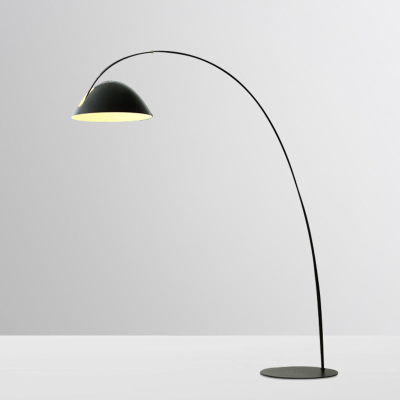 Linear/Capsule/Arch Floor Light Designer Metal Single-Bulb Living Room Standing Lamp in Black Clearhalo 'Floor Lamps' 'Lamps' Lighting' 1983657