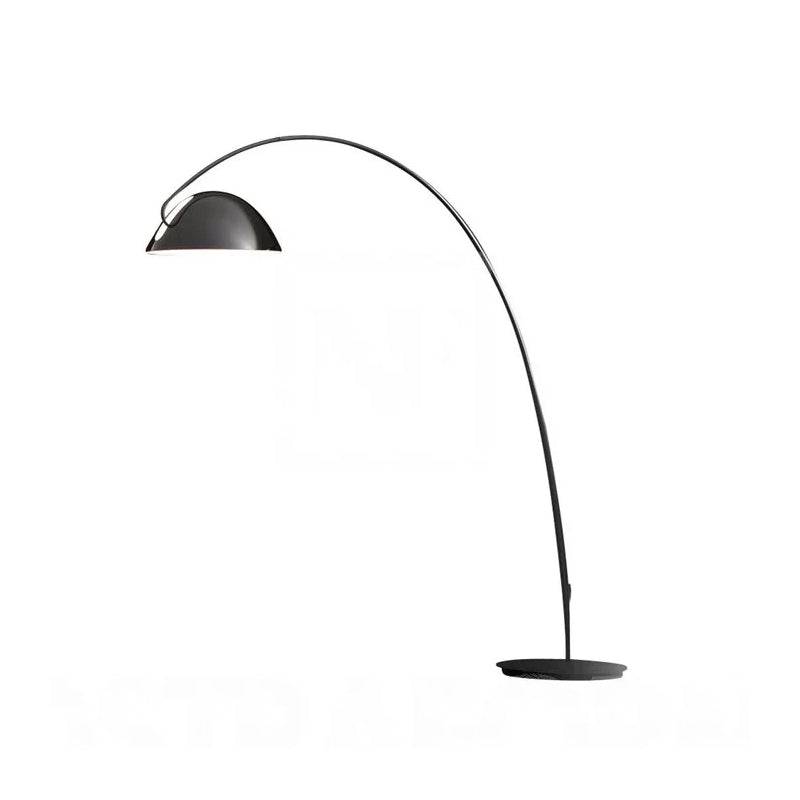 Linear/Capsule/Arch Floor Light Designer Metal Single-Bulb Living Room Standing Lamp in Black Clearhalo 'Floor Lamps' 'Lamps' Lighting' 1983658