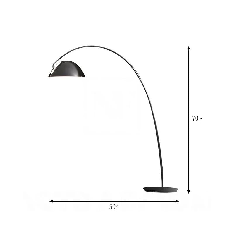 Linear/Capsule/Arch Floor Light Designer Metal Single-Bulb Living Room Standing Lamp in Black Clearhalo 'Floor Lamps' 'Lamps' Lighting' 1983659