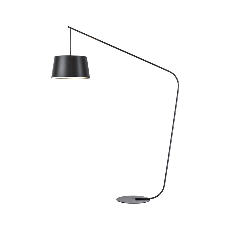 Linear/Capsule/Arch Floor Light Designer Metal Single-Bulb Living Room Standing Lamp in Black Clearhalo 'Floor Lamps' 'Lamps' Lighting' 1983662