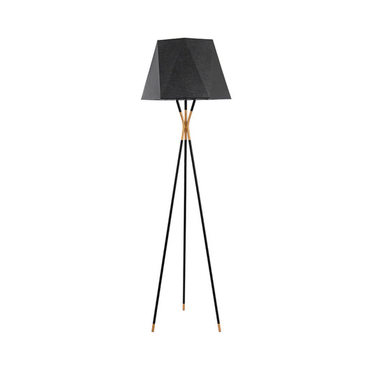 Linear/Capsule/Arch Floor Light Designer Metal Single-Bulb Living Room Standing Lamp in Black Clearhalo 'Floor Lamps' 'Lamps' Lighting' 1983668