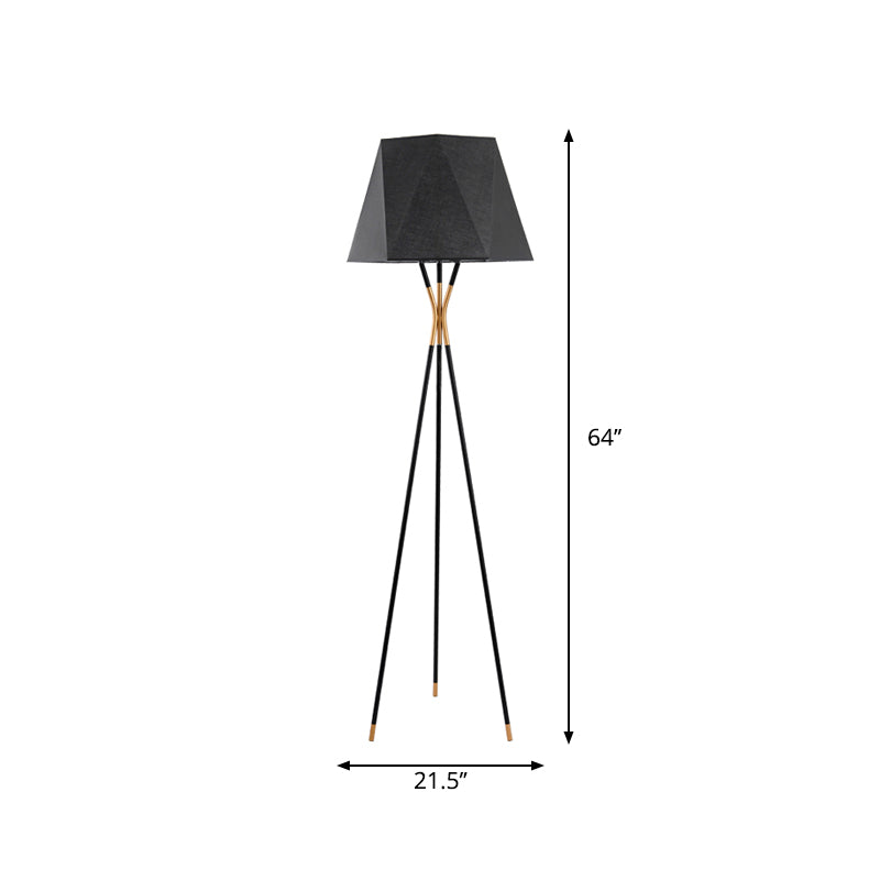 Linear/Capsule/Arch Floor Light Designer Metal Single-Bulb Living Room Standing Lamp in Black Clearhalo 'Floor Lamps' 'Lamps' Lighting' 1983669