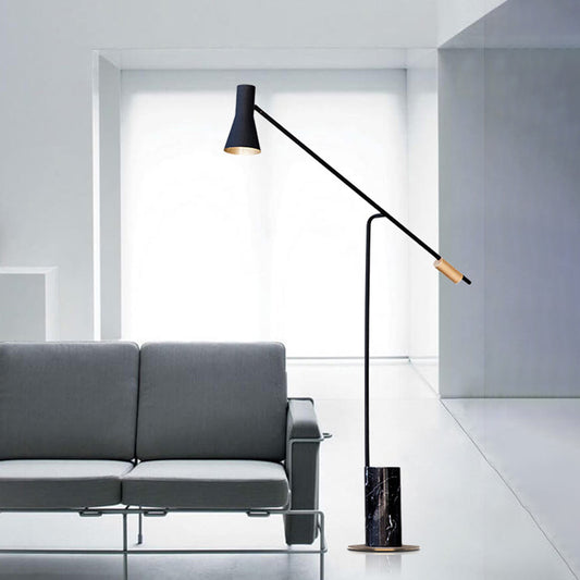 Metallic Hourglass Floor Lighting Nordic Single-Bulb Stand Up Lamp in Dark Blue-Black Clearhalo 'Floor Lamps' 'Lamps' Lighting' 1983691
