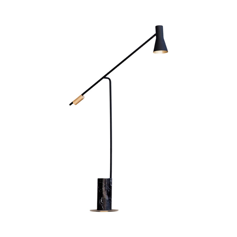 Metallic Hourglass Floor Lighting Nordic Single-Bulb Stand Up Lamp in Dark Blue-Black Clearhalo 'Floor Lamps' 'Lamps' Lighting' 1983692
