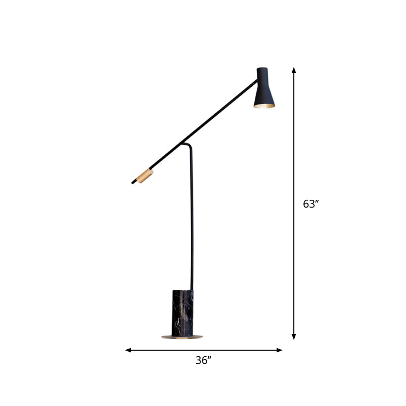Metallic Hourglass Floor Lighting Nordic Single-Bulb Stand Up Lamp in Dark Blue-Black Clearhalo 'Floor Lamps' 'Lamps' Lighting' 1983693