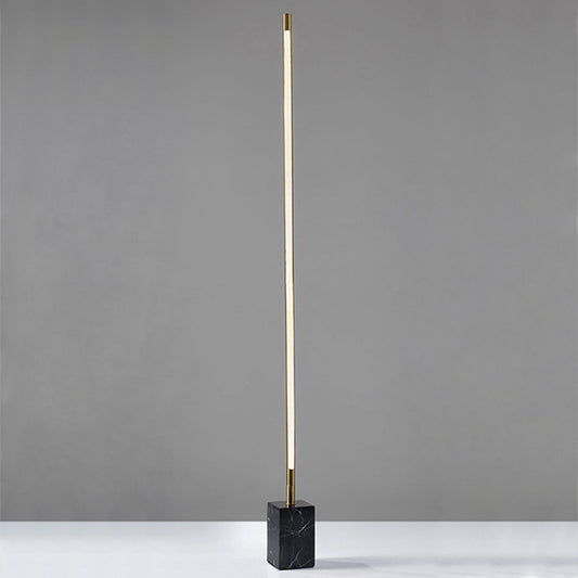 Bar-Shaped LED Floor Lamp Simplicity Marble Black/Gold Floor Standing Light for Living Room Clearhalo 'Floor Lamps' 'Lamps' Lighting' 1983695
