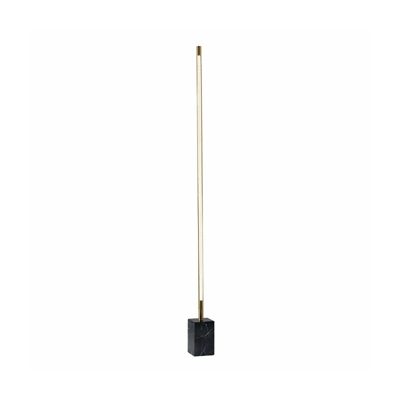 Bar-Shaped LED Floor Lamp Simplicity Marble Black/Gold Floor Standing Light for Living Room Clearhalo 'Floor Lamps' 'Lamps' Lighting' 1983697