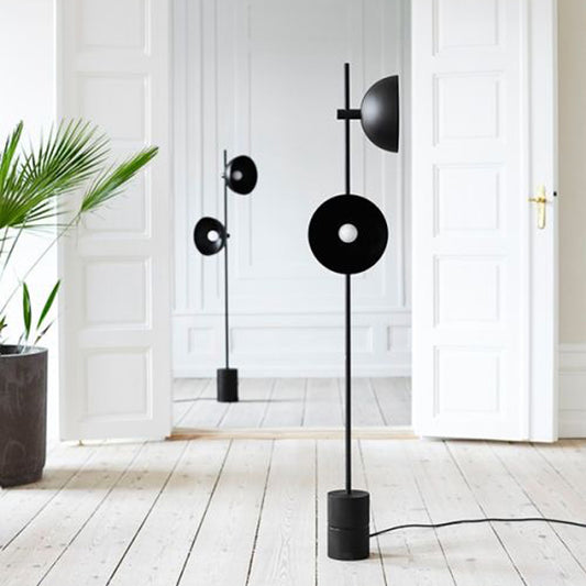 Black Trumpet Floor Light Designer 2 Heads Metal Floor Standing Lamp for Living Room Clearhalo 'Floor Lamps' 'Lamps' Lighting' 1983720