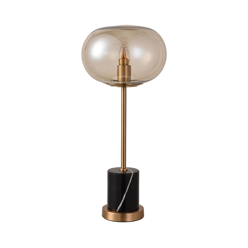 Alien Bedside Table Lamp Clear/Smoke Grey Glass 1-Light Designer Night Stand Light in Black/White Clearhalo 'Lamps' 'Table Lamps' Lighting' 1983760