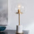 Oval Clear Glass Night Light Minimalist 1 Bulb Brass and White Table Lighting with Cylinder Marble Base White Clearhalo 'Lamps' 'Table Lamps' Lighting' 1983764