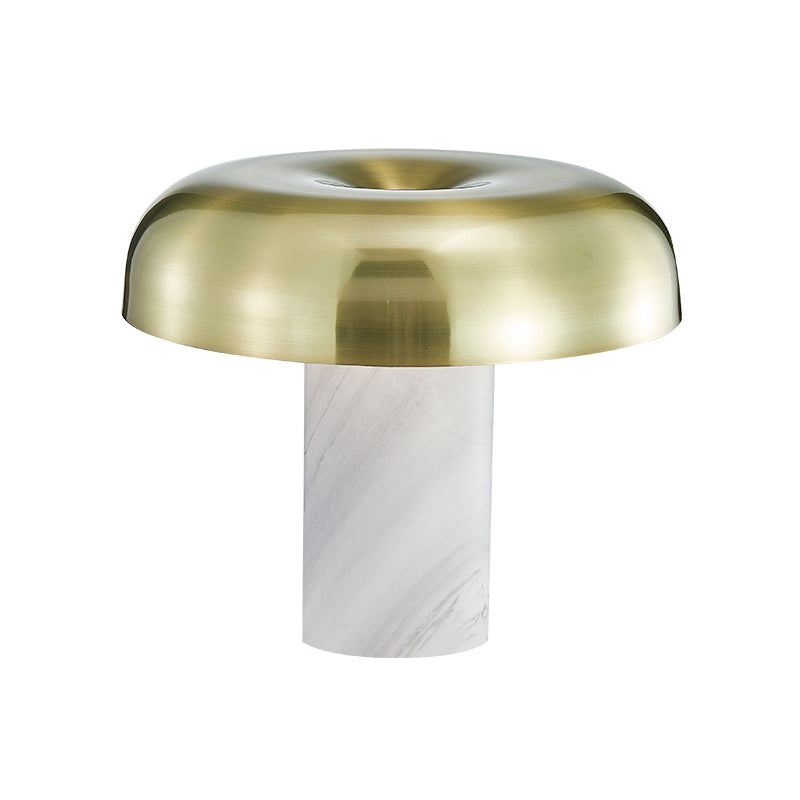 Mushroom Table Stand Light Minimalist Marble 1-Light White and Bronze Finish Night Lamp Clearhalo 'Lamps' 'Table Lamps' Lighting' 1983786