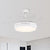Prismy Living Room Ceiling Fan Light Metallic 15.5" Wide LED Nordic Semi Flush Mount, 4 Blades White Clearhalo 'Ceiling Fans with Lights' 'Ceiling Fans' 'Modern Ceiling Fans' 'Modern' Lighting' 1983847