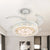 19" Wide White Layered Ceiling Fan Light Modernist LED Crystal Semi Flush Mount, 4 Blades White A Clearhalo 'Ceiling Fans with Lights' 'Ceiling Fans' 'Modern Ceiling Fans' 'Modern' Lighting' 1983942