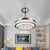 19" Wide Tiered Crystal Semi Flush Mount Light Simple LED Silver Hanging Fan Lamp Fixture with 4 Blades Silver B Clearhalo 'Ceiling Fans with Lights' 'Ceiling Fans' 'Modern Ceiling Fans' 'Modern' Lighting' 1984086