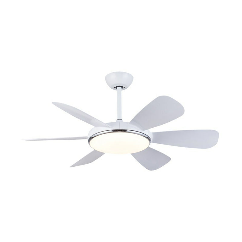 Bowl Shaped Acrylic Semi Mount Lighting Traditional Dining Room LED Hanging Fan Light Fixture, 52" Wide Clearhalo 'Ceiling Fans with Lights' 'Ceiling Fans' Lighting' 1984204