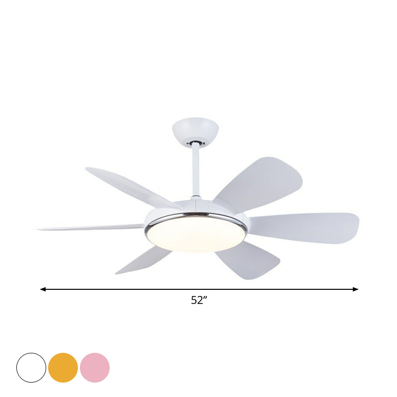 Bowl Shaped Acrylic Semi Mount Lighting Traditional Dining Room LED Hanging Fan Light Fixture, 52" Wide Clearhalo 'Ceiling Fans with Lights' 'Ceiling Fans' Lighting' 1984206