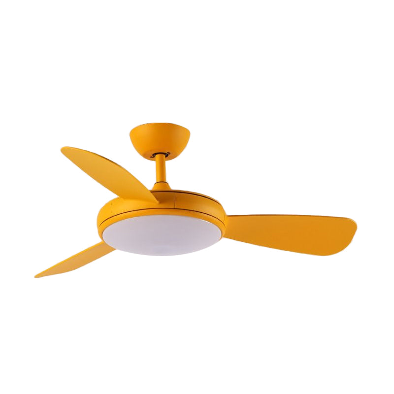 Bowl Shaped Acrylic Semi Mount Lighting Traditional Dining Room LED Hanging Fan Light Fixture, 52" Wide Yellow 3.0 Clearhalo 'Ceiling Fans with Lights' 'Ceiling Fans' Lighting' 1984207