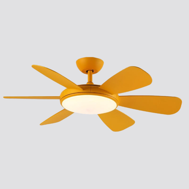 Bowl Shaped Acrylic Semi Mount Lighting Traditional Dining Room LED Hanging Fan Light Fixture, 52" Wide Clearhalo 'Ceiling Fans with Lights' 'Ceiling Fans' Lighting' 1984210