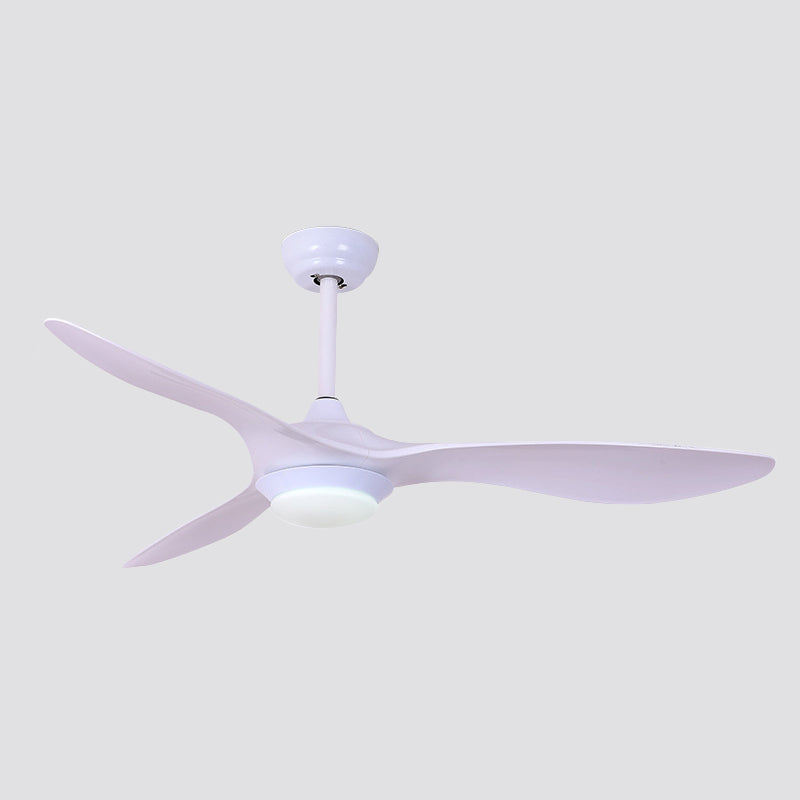 52" Wide LED Semi-Flush Ceiling Fixture Classic Acrylic Pendant Fan Lamp with 3 Blades Clearhalo 'Ceiling Fans with Lights' 'Ceiling Fans' Lighting' 1984223