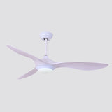 52" Wide LED Semi-Flush Ceiling Fixture Classic Acrylic Pendant Fan Lamp with 3 Blades Clearhalo 'Ceiling Fans with Lights' 'Ceiling Fans' Lighting' 1984223