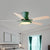 5-BladeDrum Living Room Hanging Fan Light Fixture Traditional Acrylic 52" Wide LED Semi Flush Light Green B Clearhalo 'Ceiling Fans with Lights' 'Ceiling Fans' Lighting' 1984250