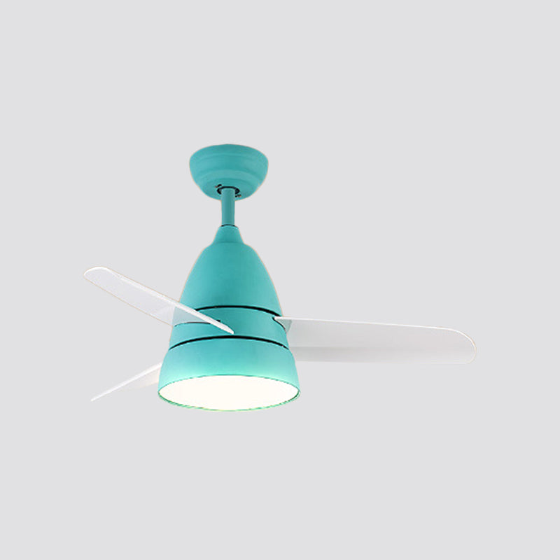 36" Wide LED Hanging Fan Lamp Fixture Classic Acrylic Tapered Semi-Flush Mount Light with 3 Blades Clearhalo 'Ceiling Fans with Lights' 'Ceiling Fans' Lighting' 1984281