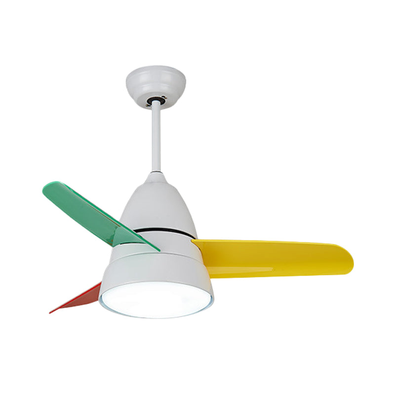 36" Wide LED Hanging Fan Lamp Fixture Classic Acrylic Tapered Semi-Flush Mount Light with 3 Blades Clearhalo 'Ceiling Fans with Lights' 'Ceiling Fans' Lighting' 1984286