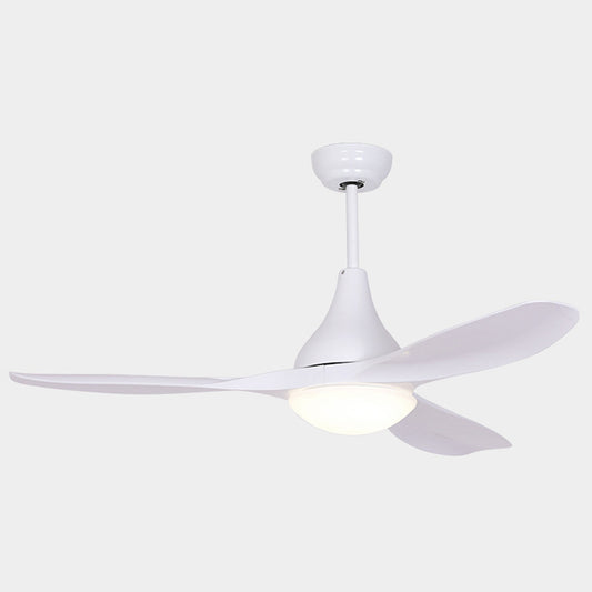 Acrylic White Ceiling Fan Light Fixture Bowl 52" Wide LED Rustic Semi Flush Mount, 3 Blades Clearhalo 'Ceiling Fans with Lights' 'Ceiling Fans' Lighting' 1984301