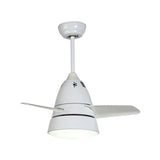 Farmhouse Conic 3-Blade Hanging Fan Lamp LED Metal Semi-Flush Mount Light for Living Room Clearhalo 'Ceiling Fans with Lights' 'Ceiling Fans' Lighting' 1984305