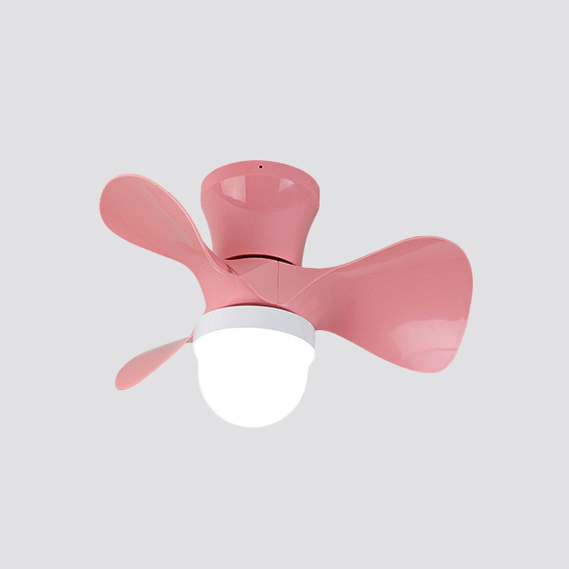 22" Wide LED Bedroom Pendant Fan Light Contemporary Semi Mount Lighting with Bowl Acrylic Shade, 3 Blades Clearhalo 'Ceiling Fans with Lights' 'Ceiling Fans' 'Modern Ceiling Fans' 'Modern' Lighting' 1984312