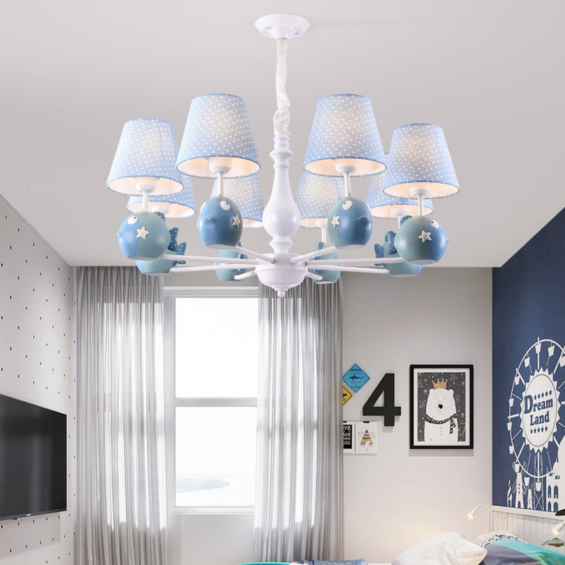 Blue Circle Bird Hanging Lamp Modern Resin Metal Hanging Pendant Lights for Kid Bedroom Clearhalo 'Ceiling Lights' 'Chandeliers' Lighting' options 198436