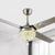 48" Wide LED Crystal Pendant Fan Lamp Rustic Nickel Domed Living Room Semi Flush Light with 4 Blades Nickel Clearhalo 'Ceiling Fans with Lights' 'Ceiling Fans' Lighting' 1984373