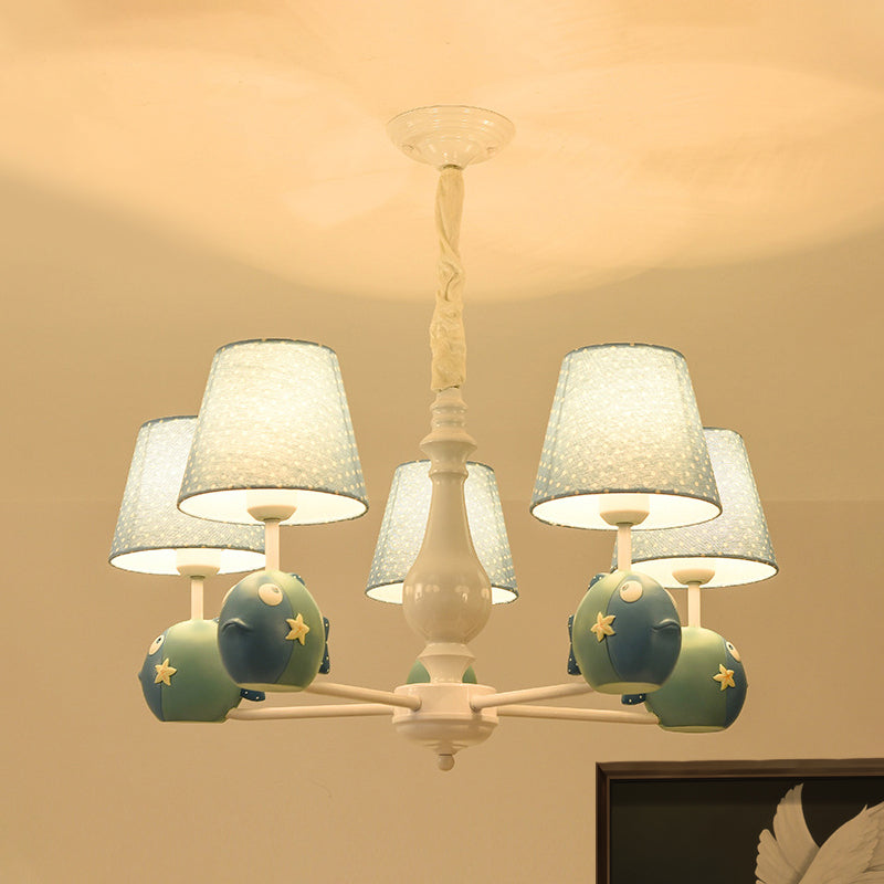 Blue Circle Bird Hanging Lamp Modern Resin Metal Hanging Pendant Lights for Kid Bedroom Clearhalo 'Ceiling Lights' 'Chandeliers' Lighting' options 198442