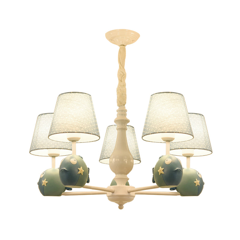 Blue Circle Bird Hanging Lamp Modern Resin Metal Hanging Pendant Lights for Kid Bedroom Clearhalo 'Ceiling Lights' 'Chandeliers' Lighting' options 198444