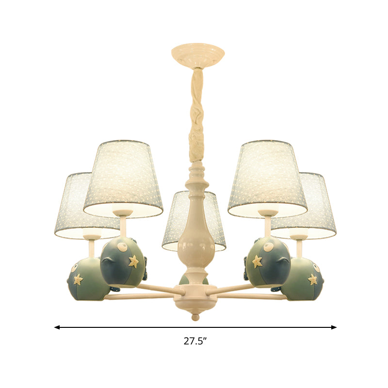 Blue Circle Bird Hanging Lamp Modern Resin Metal Hanging Pendant Lights for Kid Bedroom Clearhalo 'Ceiling Lights' 'Chandeliers' Lighting' options 198445