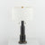 3-Tier Column Marble Night Lamp Minimalist 1 Bulb Black/White Pull-Chain Table Light with Drum Fabric Shade Black Clearhalo 'Lamps' 'Table Lamps' Lighting' 1984716