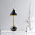 Globe Nightstand Light Nordic Marble 1-Light Black/White and Brass Table Lamp with Cone Shade Black Clearhalo 'Lamps' 'Table Lamps' Lighting' 1984729