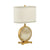 Fabric Oval Night Lamp Minimalism 1 Head Table Stand Light with Round Base in Brass and White White Clearhalo 'Lamps' 'Table Lamps' Lighting' 1984759