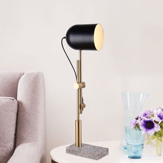 Adjustable X Arm Desk Light Designer Metal 1 Bulb Brass and Black Task Lamp with Cloche Shade Black Clearhalo 'Lamps' 'Table Lamps' Lighting' 1984781