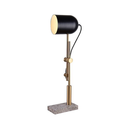 Adjustable X Arm Desk Light Designer Metal 1 Bulb Brass and Black Task Lamp with Cloche Shade Clearhalo 'Lamps' 'Table Lamps' Lighting' 1984784