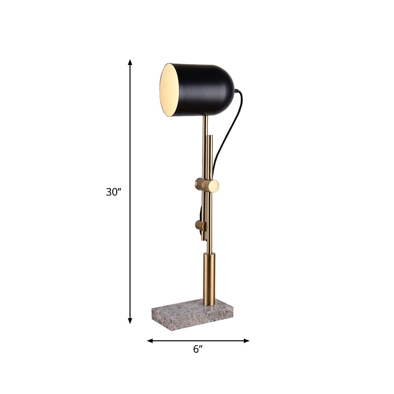 Adjustable X Arm Desk Light Designer Metal 1 Bulb Brass and Black Task Lamp with Cloche Shade Clearhalo 'Lamps' 'Table Lamps' Lighting' 1984785