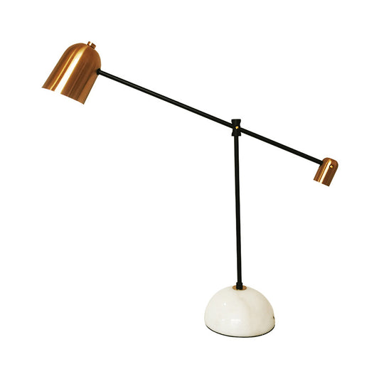 Single Study Desk Lamp Designer White-Brass Balance Arm Reading Light with Bell Metal Shade Clearhalo 'Lamps' 'Table Lamps' Lighting' 1984803