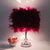 Cylinder Feather Table Lamp Contemporary 1 Bulb Red/Pink/Burgundy Night Stand Light with Crystal Ball Burgundy Clearhalo 'Lamps' 'Table Lamps' Lighting' 1984926